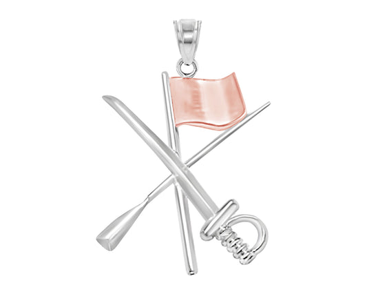 Color Guard Charm | Flag Rifle Saber | Silver & Rose - Color Guard Gifts