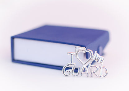 I Love GUARD Charm for Color Guard | Silver - Color Guard Gifts