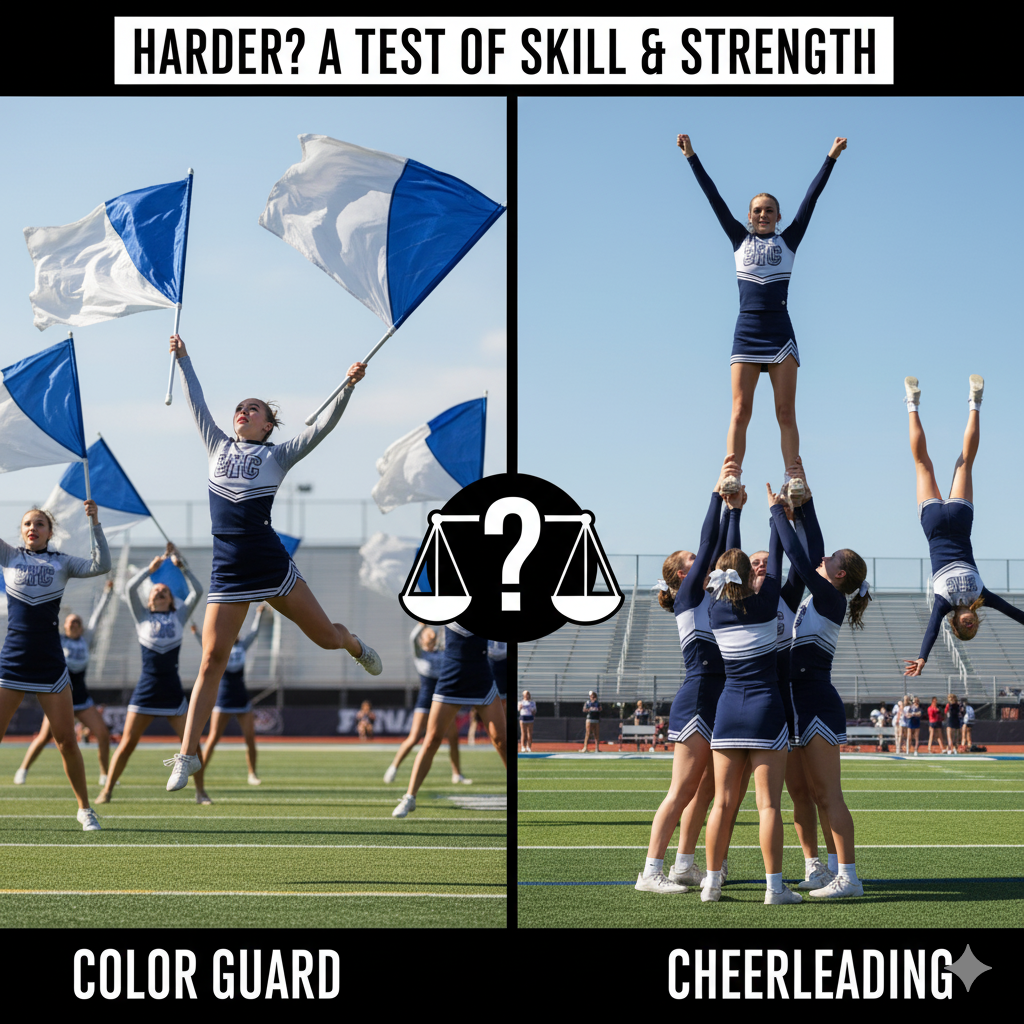 Is Color Guard Harder Than Cheerleading?