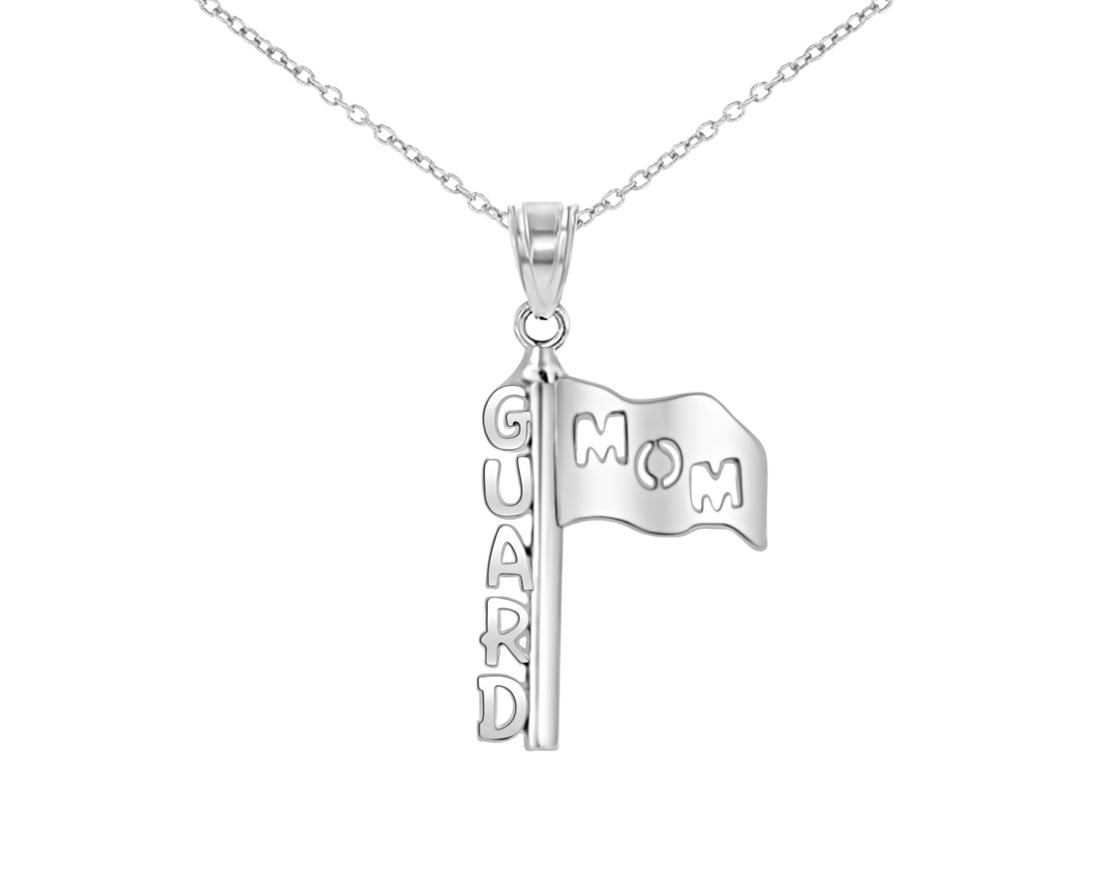 Color Guard Mom Necklace Gift in Silver 