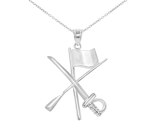 Color Guard Flag Rifle Saber Necklace | Sterling Silver - Color Guard Gifts