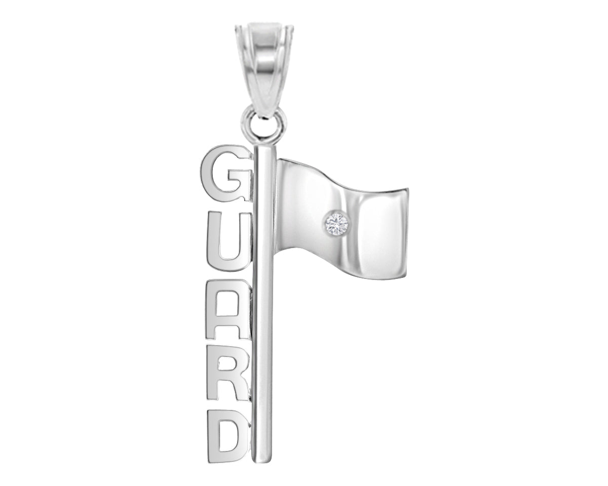 Color Guard Flag Charm | Sterling Silver Jewelry - Color Guard Gifts
