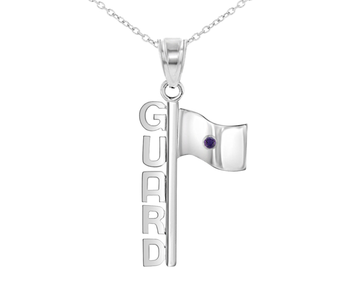 Color Guard Flag Necklace | Sterling Silver Gifts - Color Guard Gifts