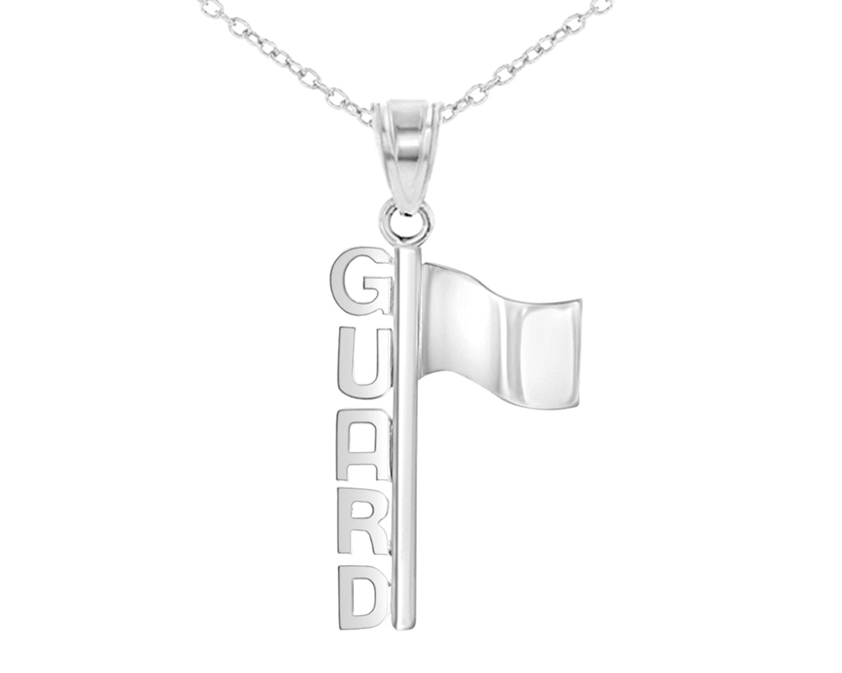 Color Guard Flag Necklace | Sterling Silver Gifts - Color Guard Gifts