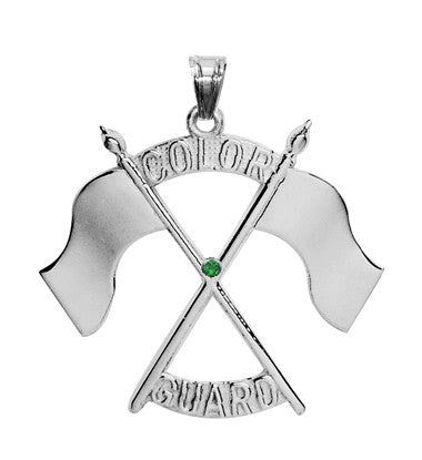 Color Guard Double Flag Charm | Sterling Silver - ColorGuard Gifts - 3