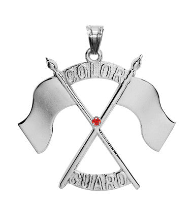 Color Guard Double Flag Charm | Sterling Silver - Color Guard Gifts