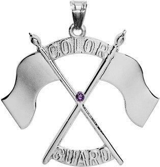Color Guard Double Flag Charm | Sterling Silver - ColorGuard Gifts - 1