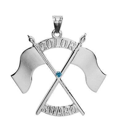 Color Guard Double Flag Charm | Sterling Silver - Color Guard Gifts