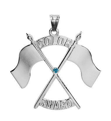 Color Guard Double Flag Charm | Sterling Silver - ColorGuard Gifts - 5