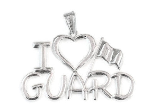 I Love GUARD Charm for Color Guard | Silver - ColorGuard Gifts - 1
