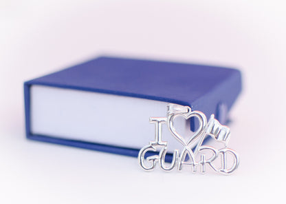I Love GUARD Charm for Color Guard | Silver - ColorGuard Gifts - 3