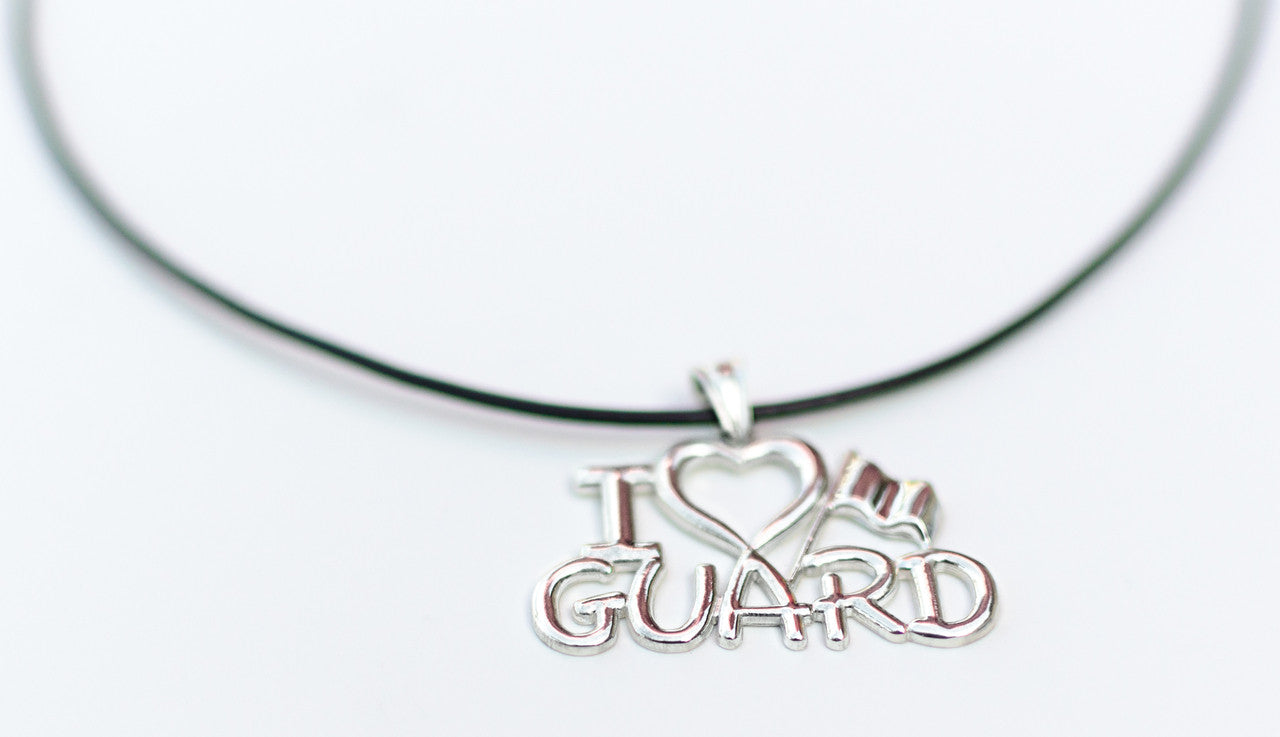 I Love GUARD Necklace for ColorGuard | Silver - ColorGuard Gifts
 - 2