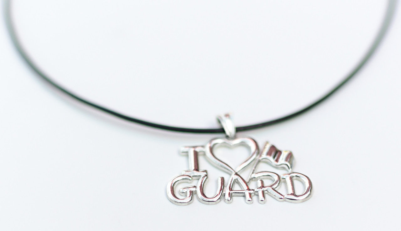 I Love GUARD Necklace for ColorGuard | Silver - Color Guard Gifts