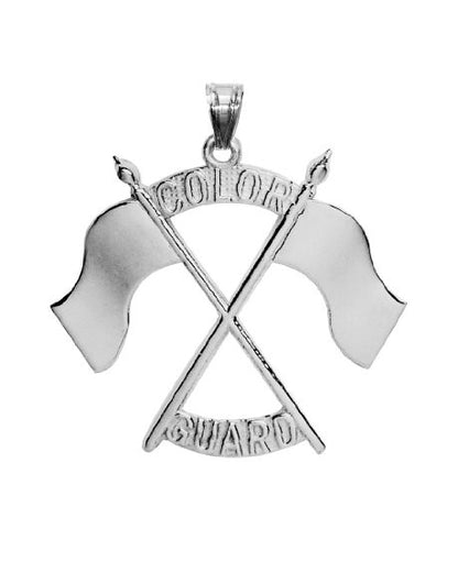 Color Guard Double Flag Charm | Sterling Silver - Color Guard Gifts