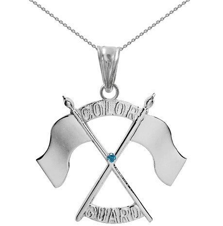 Color Guard Double Flag Necklace | Silver - ColorGuard Gifts - 4