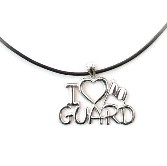 I Love GUARD Necklace for ColorGuard | Silver - Color Guard Gifts